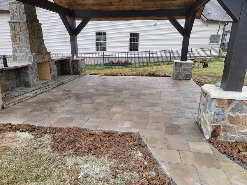 Paver patio installation